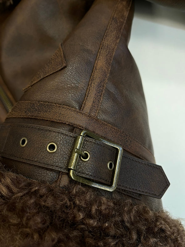 マウジー moussy AGED AVIATOR JACKET エイジドアビエータージャケット ボア 茶 010HAS30-1341 ジャケット ブラウン フリーサイズ FREE 101LT-217