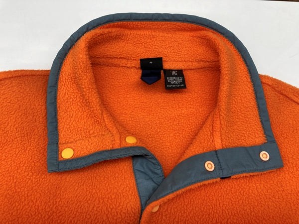 パタゴニア Patagonia 02年製 シンチラ スナップT フリース プルオーバー ハーフボタン リフレクター付 ロゴ刺繡 キッズ規格 ドミニカ共和国製 ORANGE 橙色 STYLE65569 ロゴ オレンジ KIDS XL(14) 104LT-260