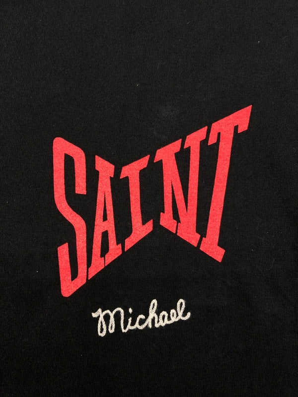 セントマイケル SAINT MICHAEL 21SS S/S TEE LOGO ロゴ Tシャツ チェーン刺繍 半袖 黒 SM-S21-0001-007 Tシャツ ロゴ ブラック Mサイズ 104MT-2005