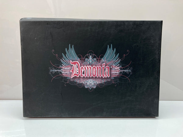 デモニア DEMONIA RIOT-20 アイレット レースアップ ニーハイ ブーツ スチールトゥ ロング パンク シューズ 黒 メンズ靴 ブーツ その他 ブラック 9M 104S-980