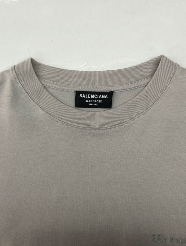 バレンシアガ BALENCIAGA BB CORP MEDIUM FIT T-SHIRT ミディアム フィット Tシャツ 胸ロゴ 半袖 カットソー 薄茶 612966 TJV87 Tシャツ 刺繍 ベージュ Mサイズ 104MT-1182