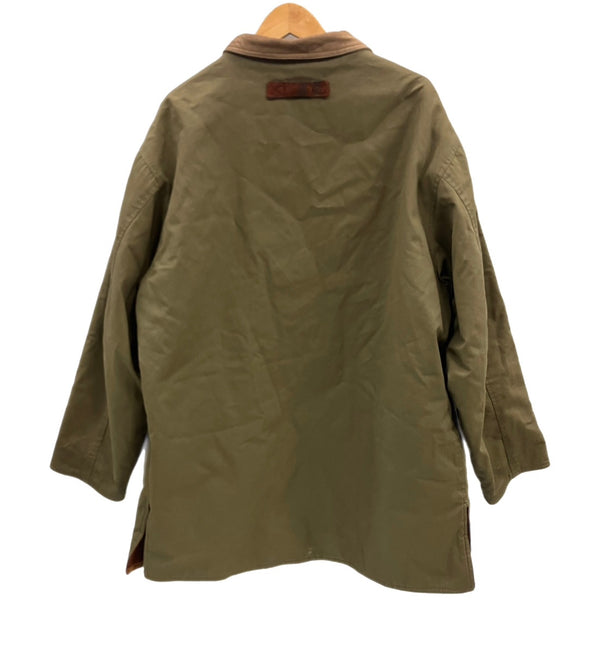 ウィリスアンドガイガー Willis & Geiger リバーシブル 裏チェック 襟レザー カバーオール ハンティング ジャケット カーキ Mサイズ 101MT-5082