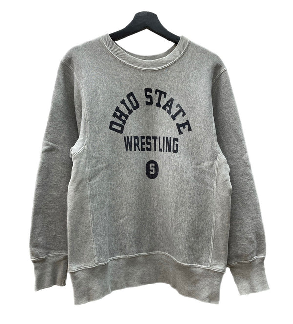 ウエアハウス WAREHOUSE BODIES 染み込み OHIO STATE オハイオ サイドリブ カレッジ 灰色 スウェット プリント グレー 104MT-2244