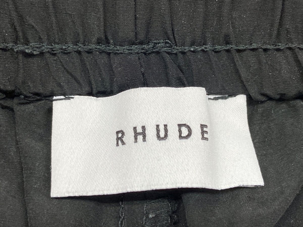 ルード RHUDE ドローストリング カーゴパンツ サイドボタン スリット USA製 BLACK 黒 無地 ボトムスその他 ブラック Sサイズ 104MB-78