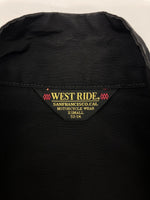 ウエストライド WESTRIDE ZIP UP JACKET ジップアップ ジャケット ウィンドブレーカー バイカー チェーンステッチ アウター 黒 ジャケット ライン ブラック XSサイズ 104MT-1673
