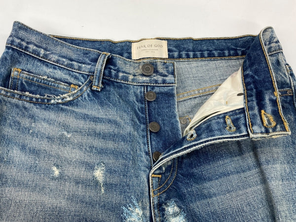 フィアオブゴッド FEAR OF GOD 4th Collection Selvedge Denim Vintage Indigo Jean セルビッジ デニム ヴィンテージ インディゴ ジーン 青 無地 デニム ブルー 104MB-318