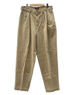 ダブルアールエル RRL 90s TACK CHINO PANTS タック チノ パンツ ジップフライ ワーク トラウザーズ 三ツ星タグ USA製 Ralph Lauren 薄茶 無地 チノパン ベージュ 34×30 104MB-344