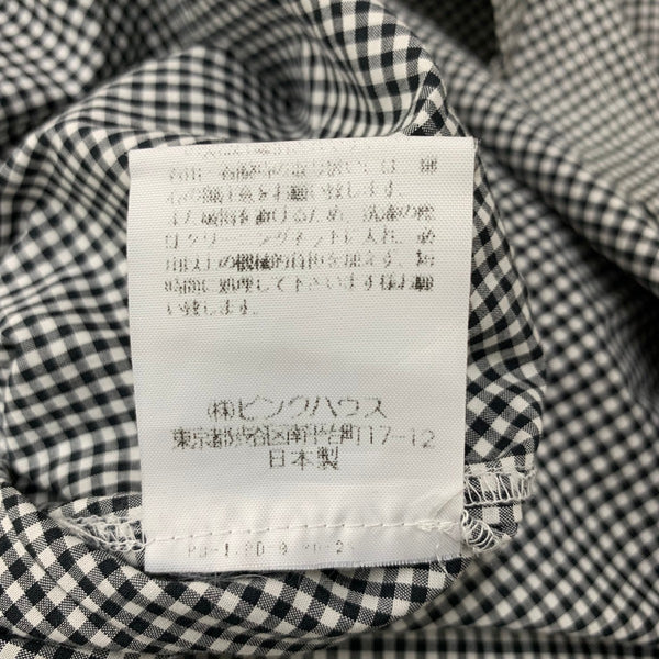 ピンクハウス PINK HOUSE ギンガムチェック柄 リボン レース 襟付き 半袖ワンピース ワンピース ブラック 201LT-430