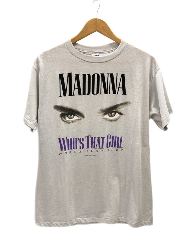 ヴィンテージ Vintage 80s マドンナ MADONNA Tour T-Shirt ツアーTシャツ WHO'S THAT GIRL WORLD  TOUR 1987 US古着 袖シングル XL Tシャツ プリント グレー LLサイズ 101MT-2587 | 古着通販のドンドンサガール