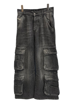 ディーゼル DIESEL D-SIRE-CARGO-S デニムカーゴパンツ 黒 A11871 デニム ブラック サイズ23 101MB-774