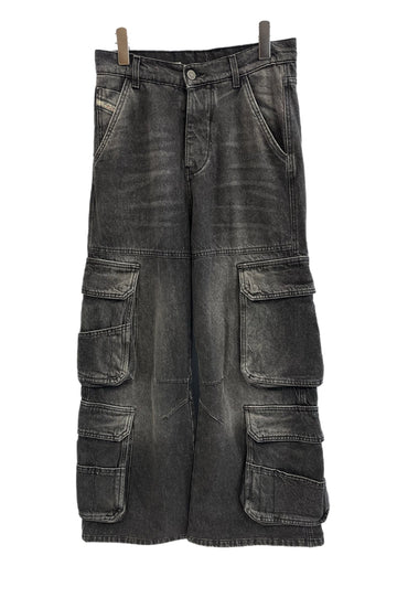 ディーゼル DIESEL D-SIRE-CARGO-S デニムカーゴパンツ 黒 A11871 デニム ブラック サイズ23 101MB-774