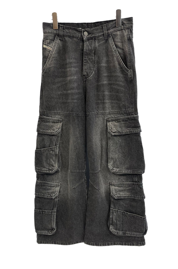 ディーゼル DIESEL D-SIRE-CARGO-S デニムカーゴパンツ 黒 A11871 デニム ブラック サイズ23 101MB-774