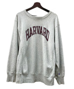 チャンピオン Champion 80's REVERSE WEAVE リバースウィーブ ヴィンテージ トリコタグ 染み込み HARVARD カレッジ 灰色 スウェット プリント グレー XLサイズ 104MT-601