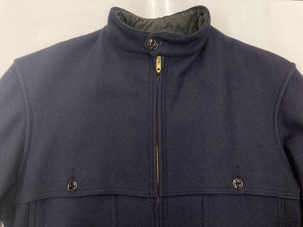 ヴィンテージ vintage 80s 80年代 BEMIDJI WOOLEN MILLS ダブルマッキーノ ロケットTALON USA製 紺 ジャケット 無地 ネイビー Mサイズ 104MT-1910