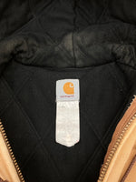 カーハート Carhartt ACTIVE JACKET アクティブジャケット ジップアップ 企業ロゴ フーディ ダック地 キャメル アウター 茶 ジャケット ロゴ ブラウン 2XLサイズ 104MT-1875