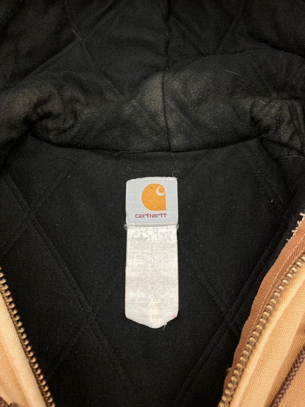 カーハート Carhartt ACTIVE JACKET アクティブジャケット ジップアップ 企業ロゴ フーディ ダック地 キャメル アウター 茶 ジャケット ロゴ ブラウン 2XLサイズ 104MT-1875