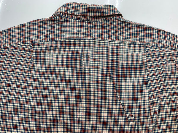 ダブルアールエル RRL 90s 90年代 三ツ星タグ オープンカラー 開襟 ボックス ポケット  長袖シャツ チェック マルチカラー Lサイズ 104MT-2059