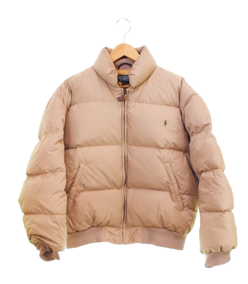 ラルフローレン RalphLauren 90s ダウンジャケット 90's 紺タグ ボックスシルエット 短丈 ジャケット ベージュ Mサイズ 103MT-3547