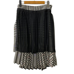 サカイ sacai 17SS チェック ドッキング シアーレイヤード プリーツ スカート 17-03262 スカート ブラック 201LB-108