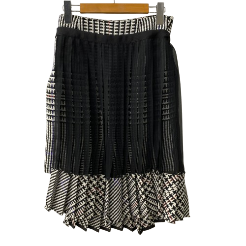 サカイ sacai 17SS チェック ドッキング シアーレイヤード プリーツ スカート 17-03262 スカート ブラック 201LB-108