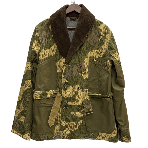 【曜日割引対象外】 キャピタル KAPITAL キャピタル レイン リングコート カモフラ ジャケット グリーン Lサイズ 201MT-4308 VB