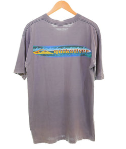 クイックシルバー Quiksilver 90's LOGO PRINT Tee ロゴ T FADE フェード MADE IN USA 90年代 90s オールドサーフ オールドスケート L Tシャツ ネイビー 103MT-2720