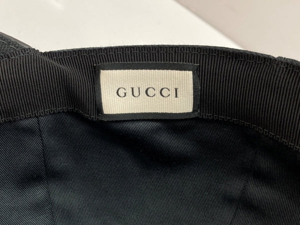 グッチ GUCCI GG LOGO BASEBALL CAP ロゴ ベースボール キャップ 刺繍 ハット 黒 帽子 メンズ帽子 キャップ ロゴ ブラック Mサイズ 104H-52