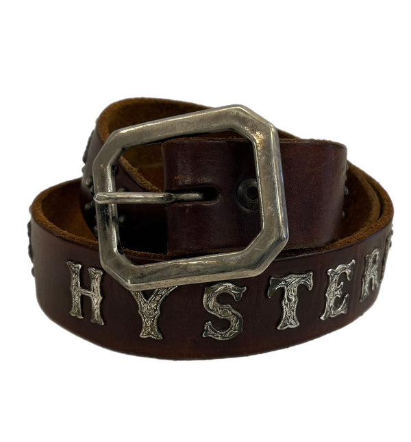 ヒステリックグラマー HYSTERIC GLAMOUR OLD STUD HANDMADE スタッズベルト ロゴ ベルト・サスペンダー メンズベルト ブラウン 101goods-169