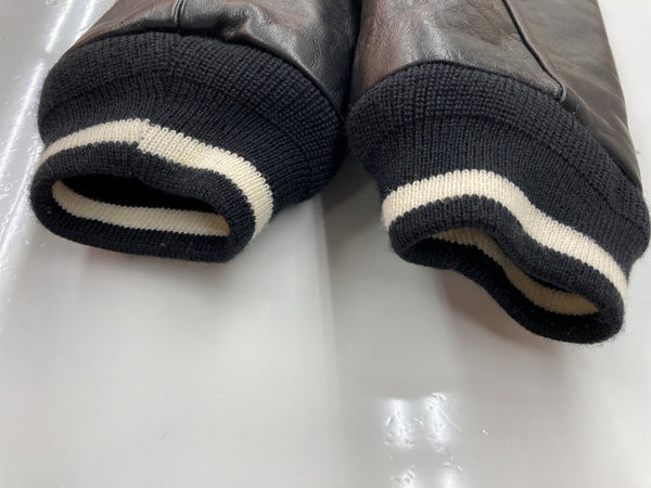 ステューシー STUSSY × fragment フラグメント Varsity jacket バーシティ ジャケット スタジャン 黒 ジャケット 無地 ブラック Lサイズ 104MT-2064