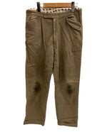 ヴィンテージ vintage ~50’s 50年代 EURO ユーロワーク ピケパンツ 太畝 ワークパンツ DOT SNAPPER WALDES ZIPPER サイドアジャスター付き スラックス ベージュ - 101MB-680