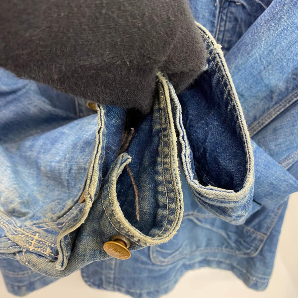 【曜日割引対象外】 ヴィンテージ vintage 70's リー Lee 81-LJ ブランケットライナー デニムカバーオール USA製 ジャケット ブルー 201MT-3691 VB