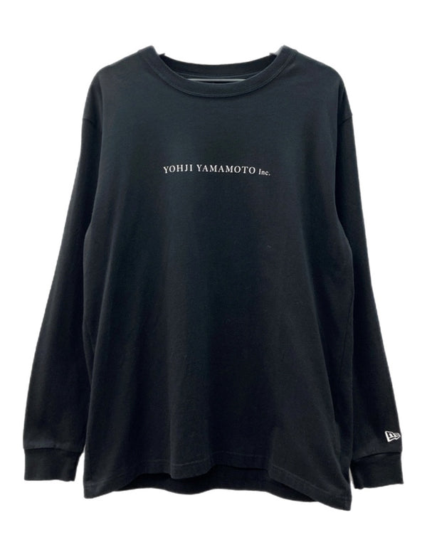 ヨウジヤマモト Yohji Yamamoto × NEW ERA ニュー エラ L/S COTTON T-SHIRT コットン Tシャツ ロンT 100周年記念 ロゴ 長袖 黒 HN-T78-878 サイズ 5 ロンT プリント ブラック 104MT-1599