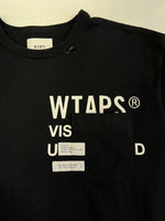 ダブルタップス WTAPS ロゴプリントTシャツ ポケットTシャツ 黒 211ATDT-CSM12 サイズ03 Tシャツ ブラック 101MT-5211