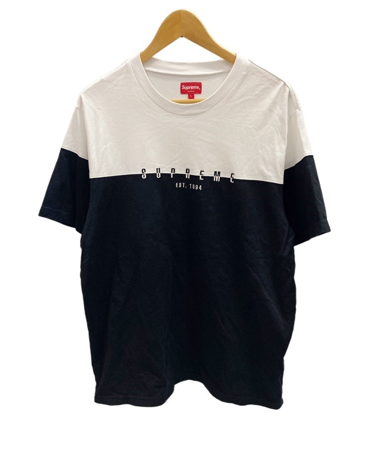 シュプリーム SUPREME Split Logo S/S Top Black 18FW 半袖 黒 白 Tシャツ ロゴ ブラック Lサイズ  101MT-2124