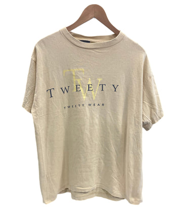 US US古着 90's 90s Changes LOONEY TUNES TWEETY WEAR CKパロディ Tシャツ イエロー Lサイズ 101MT-3352