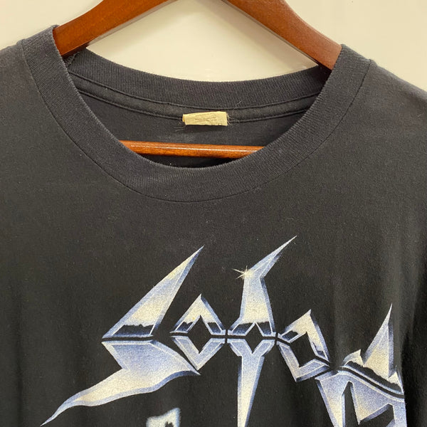 【曜日割引対象外】 ヴィンテージ vintage 90's Sodom ''tapping the vein'' screen stars 1992 Tシャツ ブラック XLサイズ 201MT-3830 VB