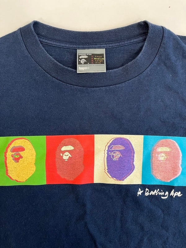 ア ベイシング エイプ A BATHING APE 90s 90's 00s 初期 Andy Warhol Parody Design Tee パロディTシャツ エイプ ベイプ 裏原 ヴィンテージ 紺 Tシャツ ネイビー Mサイズ 101MT-5251