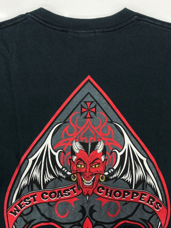US US古着 90s 00s WEST COAST CHOPPERS T-Shirt ウエスト コースト チョッパーズ Tシャツ デビル 半袖 黒 Tシャツ ロゴ ブラック Mサイズ 104MT-2345