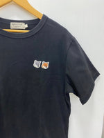 メゾンキツネ MAISON KITSUNE ビッグパステルフォックスヘッドロゴTシャツ EM00153KJ0010 Tシャツ 刺繍 ブラック Lサイズ 201MT-2263