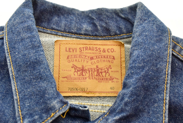 リーバイス Levi's 90年代 USA製 デニムジャケット Gジャン 青 70506-0217 40 ジャケット ブルー 103MT-1291