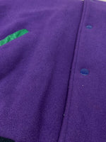チャップス CHAPS 80s 90s VARSITY JACKET バーシティ ジャケット スタジャン ボタン ワッペン Ralph Lauren アウター 紫 緑 ジャケット ロゴ パープル Mサイズ 104MT-2202