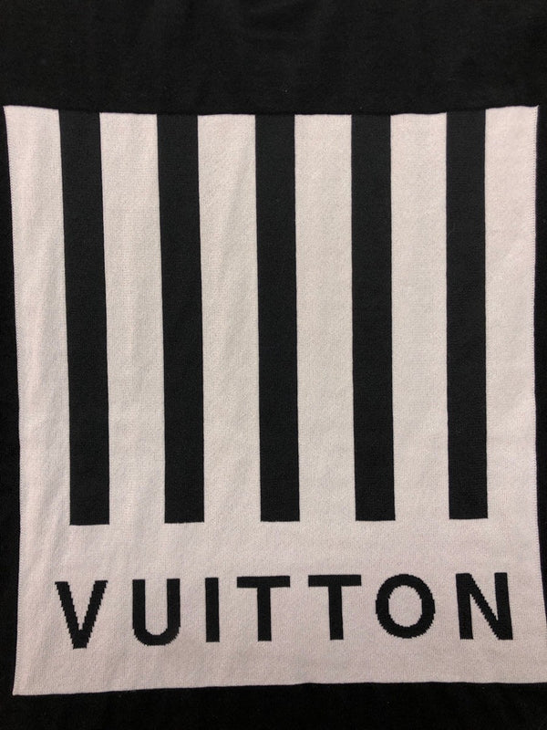 ルイヴィトン LOUIS VUITTON 2019AW Barcode and Earth Knit Tee Shirt バーコード&アースニット 半袖 黒 RM192M NOY HHN02W XXL Tシャツ 刺繍 ブラック 104MT-244