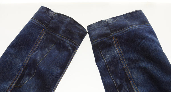 ディーゼル DIESEL  22SS G-KOEN ステンカラーコート スプリングコート ロング シングル プリント デニム柄 A06066 ジャケット ブルー Sサイズ 103MT-3150