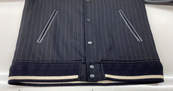 ステューシー STUSSY × fragment フラグメント Varsity jacket バーシティ ジャケット スタジャン 紺 ジャケット 無地 ネイビー Lサイズ 104MT-2063