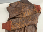 ミリタリー Military 40's 40年代 USAF US AIR FORCE A-2 フライトジャケット A2 赤リブ 実物 TALON ZIPPER コの字留め Vintage ヴィンテージ - ジャケット ブラウン 101MT-4363