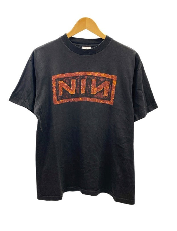 【曜日割引対象外】バンドTシャツ BAND-T 90s Vintage Nine Inch Nails ヴィンテージ ナインインチネイルズ NIN バンドT US古着 黒　袖シングル Tシャツ ブラック Lサイズ 101MT-2638