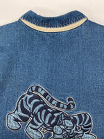 ヴィンテージ vintage Disney ディズニー STADIUM JACKET スタジアム ジャケット スタジャン ティガー デニム ボタン アウター インディゴ 青 ジャケット キャラクター ブルー Lサイズ 104MT-1797