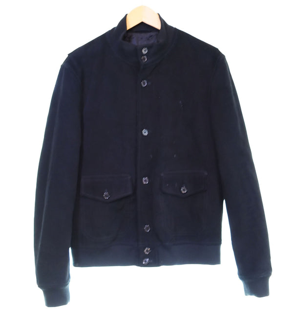 ラルフローレン RalphLauren スウェード レザー ジャケット ブルゾン ディアスキン 鹿革 00's JR-PX-LW-0002 ジャケット ブラック Lサイズ 103MT-2796