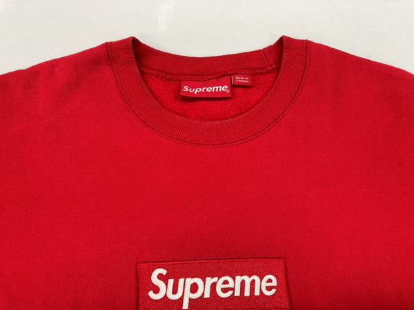 シュプリーム SUPREME REVRSE WEAVE BOX LOGO PULLOVER SWEAT リバースウィーブ ボックスロゴ プルオーバー トレーナー RED 赤  スウェット 刺繍 レッド Mサイズ 104MT-725