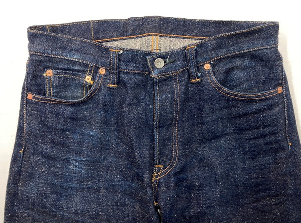 サムライジーンズ SAMURAI JEANS 17oz 零 シリーズ 23 DENIM PANTS デニム パンツ ボタンフライ テーパード 濃紺 パッチ ジーンズ 青 ロゴ S713VX デニム ブルー サイズ W32 L34 104MB-171